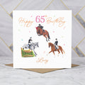 Personalised 65th Birthday Card For Horse Lover, Custom Name Eventing Card, Horse Trials Card For Equestrian Rider (P00085) - Default Title (P00085)