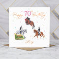 Personalised 70th Birthday Card For Horse Lover, Custom Name Eventing Card, Horse Trials Card For Equestrian Rider (P00086) - Default Title (P00086)