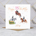Personalised 75th Birthday Card For Horse Lover, Custom Name Eventing Card, Horse Trials Card For Equestrian Rider (P00087) - Default Title (P00087)