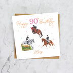 Personalised 90th Birthday Card For Horse Lover, Custom Name Eventing Card, Horse Trials Card For Equestrian Rider (P00090) - Default Title (P00090)