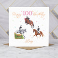 Personalised 100th Birthday Card For Horse Lover, Custom Name Eventing Card, Horse Trials Card For Equestrian Rider (P00092) - Default Title (P00092)