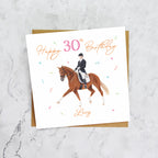 Personalised 30th Birthday Card For Dressage Rider, Custom Name Horse Birthday Card, Equestrian Card For Her (P00098) - Default Title (P00098)