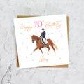 Personalised 70th Birthday Card For Dressage Rider, Custom Name Horse Birthday Card, Equestrian Card For Her (P00103) - Default Title (P00103)