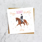 Personalised 100th Birthday Card For Dressage Rider, Custom Name Horse Birthday Card, Equestrian Card For Her (P00109) - Default Title (P00109)