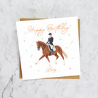Personalised Dressage Birthday Card For Horse Lover, Custom Name Equestrian Card, Horse Riding Greeting Card (P00110) - Default Title (P00110)