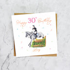 Personalised 30th Birthday Card For Horse Lover, Custom Name Cross Country Horse Card, Equestrian XC Rider Card (P00116) - Default Title (P00116)