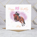 Personalised 85th Birthday Card For Horse Lover, Custom Name Show Jumping Horse Card, Equestrian SJ Rider Card (P00141) - Default Title (P00141)