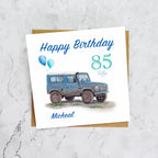 Personalised 85th Birthday Card For Land Rover Defender Lover, Custom Name 4x4 Off Road Card, Classic Defender Card (P00169) - Default Title (P00169)