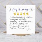 Personalised Dog Groomer Thank You Card, Custom Dog Grooming Review Card, Pawsome Pet Groomer Thank You Gift (P00266) - Default Title (P00266)