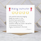 Personalised Riding Instructor Thank You Card, Horse Riding Teacher Card, Equestrian Instructor Gift, Funny Horse Review Card (P00268) - Default Title (P00268)