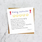 Personalised Riding Instructor Thank You Card, Horse Riding Teacher Card, Equestrian Instructor Gift, Funny Horse Review Card (P00268) - Default Title (P00268)