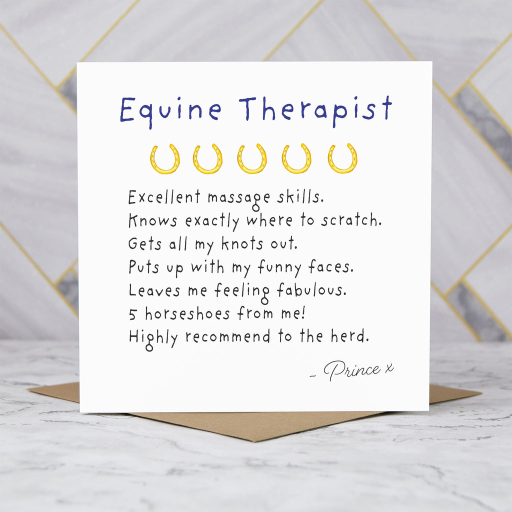 Personalised Equine Therapist Thank You Card, Horse Massage Therapist Card, Funny Equestrian Thank You Gift (P00269) - Default Title (P00269)