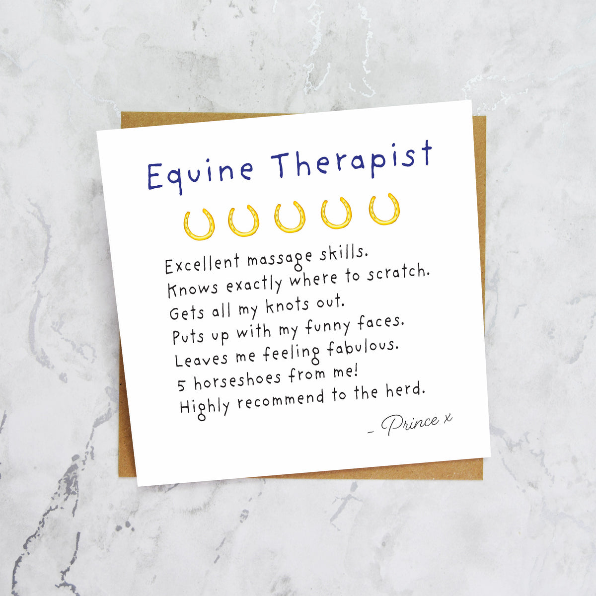 Personalised Equine Therapist Thank You Card, Horse Massage Therapist Card, Funny Equestrian Thank You Gift (P00269) - Default Title (P00269)