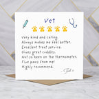 Personalised Vet Thank You Card, Funny Pet Vet Card, Veterinary Gift, Thank You Vet Gift, Personalised Pet Review Card (P00272) - Default Title (P00272)
