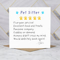 Personalised Pet Sitter Thank You Card, Funny Dog Sitter Card, Pet Sitting Gift, Thank You Pet Sitter, Pet Review Card (P00273) - Default Title (P00273)