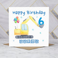 Personalised Digger Birthday Card, Personalised 6th Birthday Card, Digger Age Card, Excavator Birthday Card, Name Birthday Card (P00279) - Default Title (P00279)
