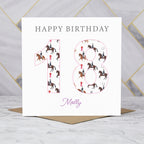 Personalised 18th Birthday Dressage Card, Custom Name Equestrian Card, Age 18 Horse Lover Birthday Card, Riding Gift For Girl (P00284) - Default Title (P00284)