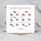 Personalised 80th Birthday Dressage Card, Custom Name Equestrian Birthday Card, Age 80 Horse Lover Card, Riding Gift for Her (P00290) - Default Title (P00290)
