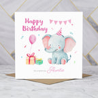 Auntie Birthday Card, Cute Elephant Birthday Card, To A Special Auntie, Kids Animal Birthday, Niece Nephew Card (S00002) - Blank Inside - Sent To You (S00002)