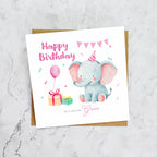 Gran Birthday Card, Cute Elephant Birthday Card, To A Special Gran, Kids Animal Birthday, Granddaughter Grandson Card (S00006) - Blank Inside - Sent To You (S00006)