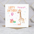 Cute Giraffe Mum Birthday Card, Watercolour Animal Birthday Card For Mum, Girls Birthday Card (S00024) - Blank Inside - Sent To You (S00024)