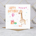 Cute Giraffe Niece Birthday Card, Watercolour Animal Birthday Card For Niece, Girls Birthday Card (S00028) - Blank Inside - Sent To You (S00028)