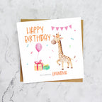Cute Giraffe Grandma Birthday Card, Watercolour Animal Birthday Card For Grandma, Girls Birthday Card (S00030) - Blank Inside - Sent To You (S00030)