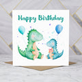 Personalised Dinosaur Birthday Card, Watercolour Dino Birthday Card For Kids Boy Birthday Greeting Card (S00119) - Blank Inside - Sent To You (S00119)