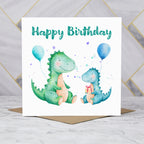 Personalised Dinosaur Birthday Card, Watercolour Dino Birthday Card For Kids Boy Birthday Greeting Card (S00119) - Blank Inside - Sent To You (S00119)