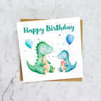 Personalised Dinosaur Birthday Card, Watercolour Dino Birthday Card For Kids Boy Birthday Greeting Card (S00119) - Blank Inside - Sent To You (S00119)