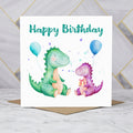 Personalised Dinosaur Birthday Card, Watercolour Dino Birthday Card For Kids Girl Birthday Greeting Card (S00120) - Blank Inside - Sent To You (S00120)