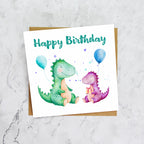 Personalised Dinosaur Birthday Card, Watercolour Dino Birthday Card For Kids Girl Birthday Greeting Card (S00120) - Blank Inside - Sent To You (S00120)