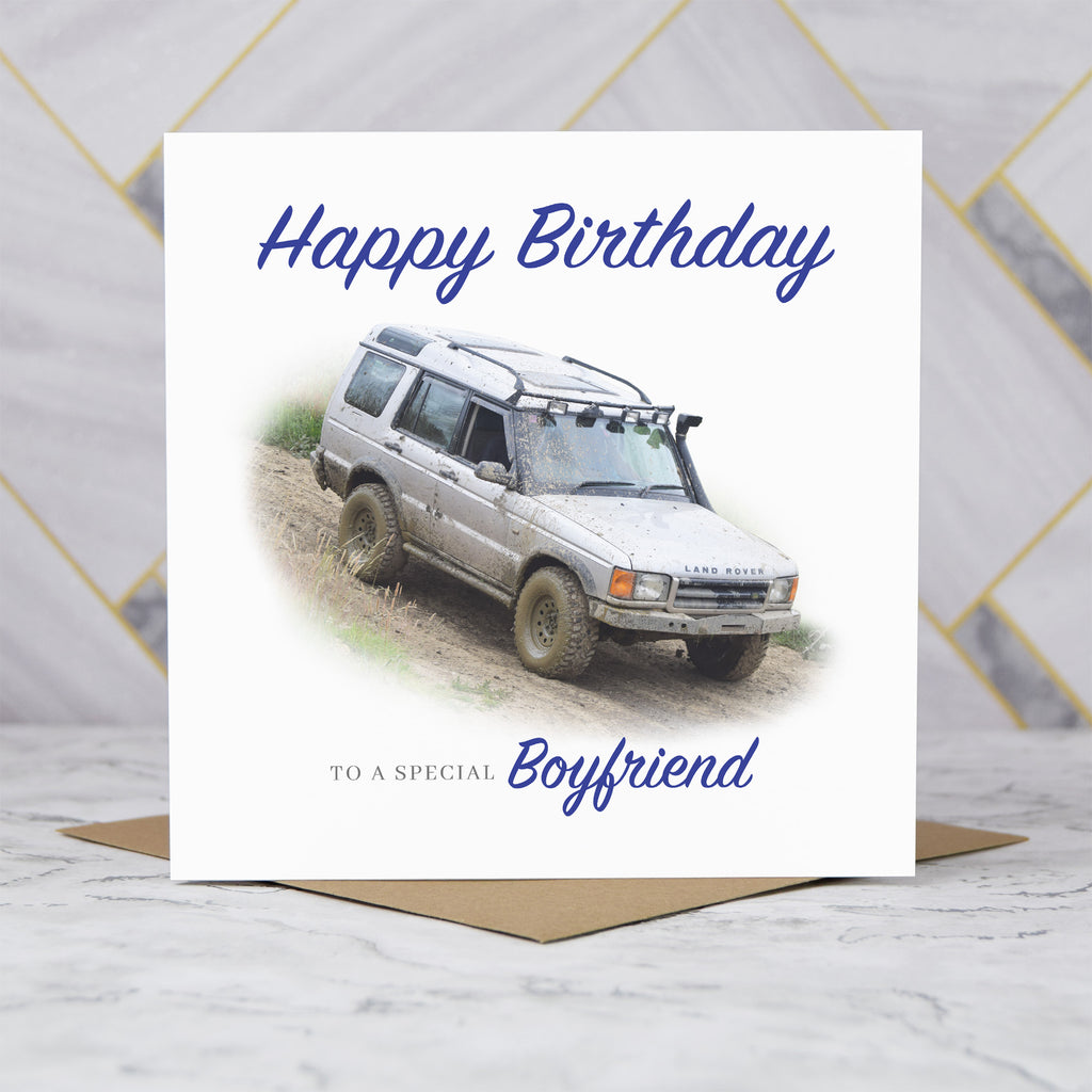 Land Rover Discovery Birthday Card For Boyfriend, Personalised Off Road 4x4 Enthusiast Greeting Card For Him, Special Birthday (S00138) - Blank Inside - Sent To You (S00138)