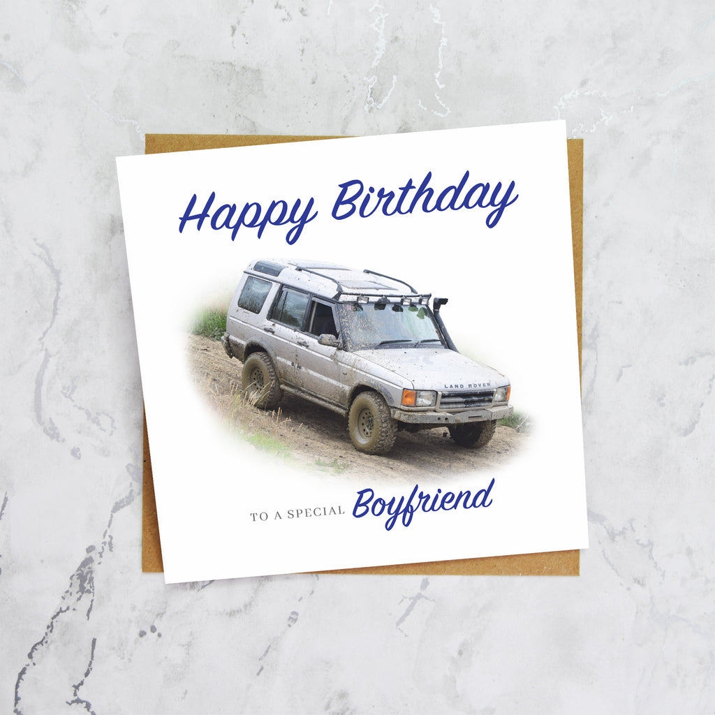 Land Rover Discovery Birthday Card For Boyfriend, Personalised Off Road 4x4 Enthusiast Greeting Card For Him, Special Birthday (S00138) - Blank Inside - Sent To You (S00138)