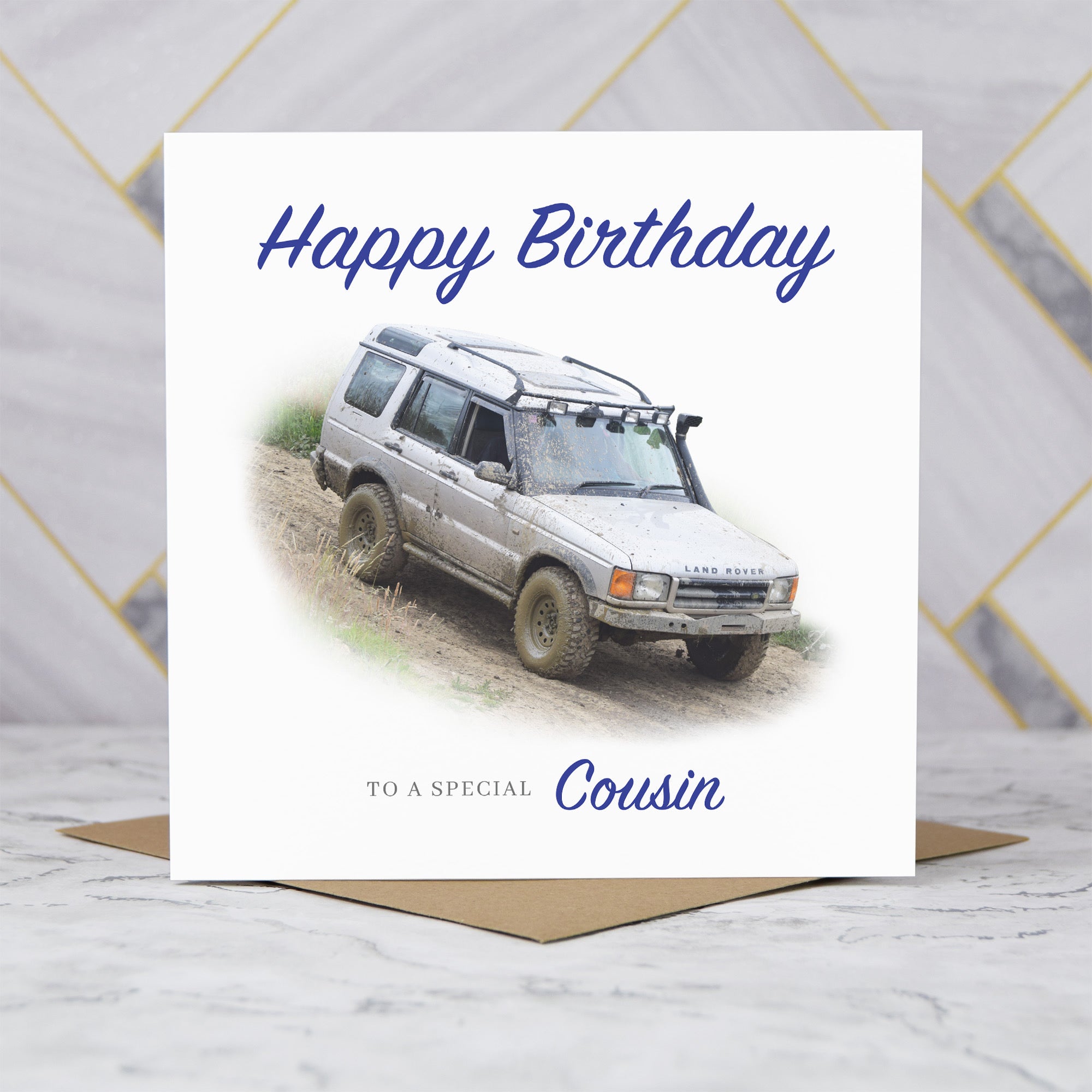 Land Rover Discovery Birthday Card For Cousin, Personalised Off Road 4x4 Enthusiast Greeting Card For Him, Special Birthday (S00140) - Blank Inside - Sent To You (S00140)