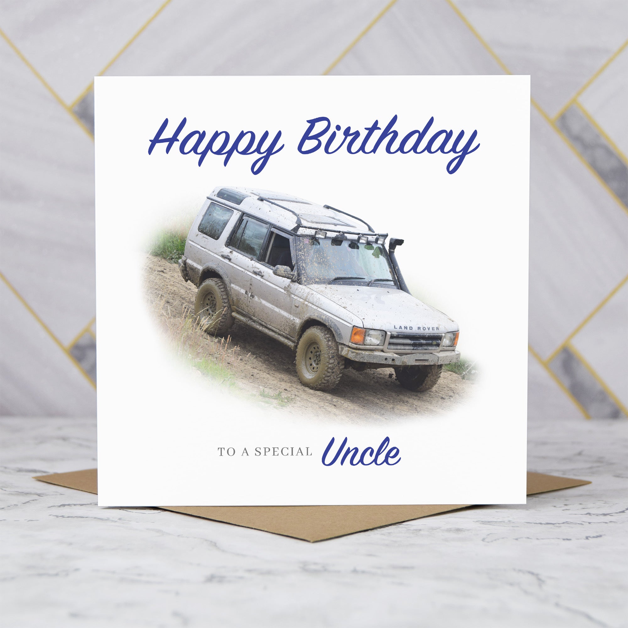 Land Rover Discovery Birthday Card For Uncle, Personalised Off Road 4x4 Enthusiast Greeting Card For Him, Special Birthday (S00149) - Blank Inside - Sent To You (S00149)