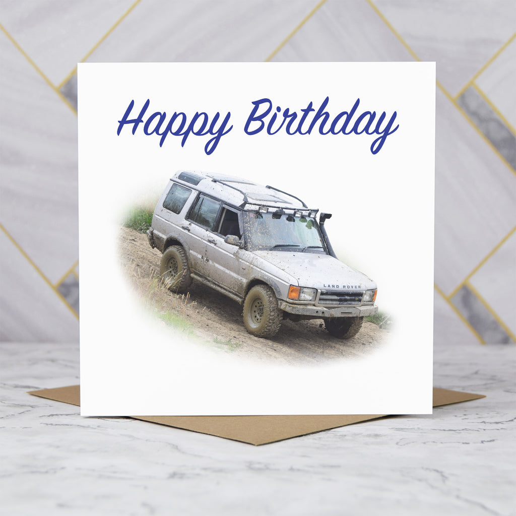 Land Rover Discovery Birthday Card, Personalised Off Road 4x4 Enthusiast Greeting Card For Him, Special Birthday (S00150) - Blank Inside - Sent To You (S00150)