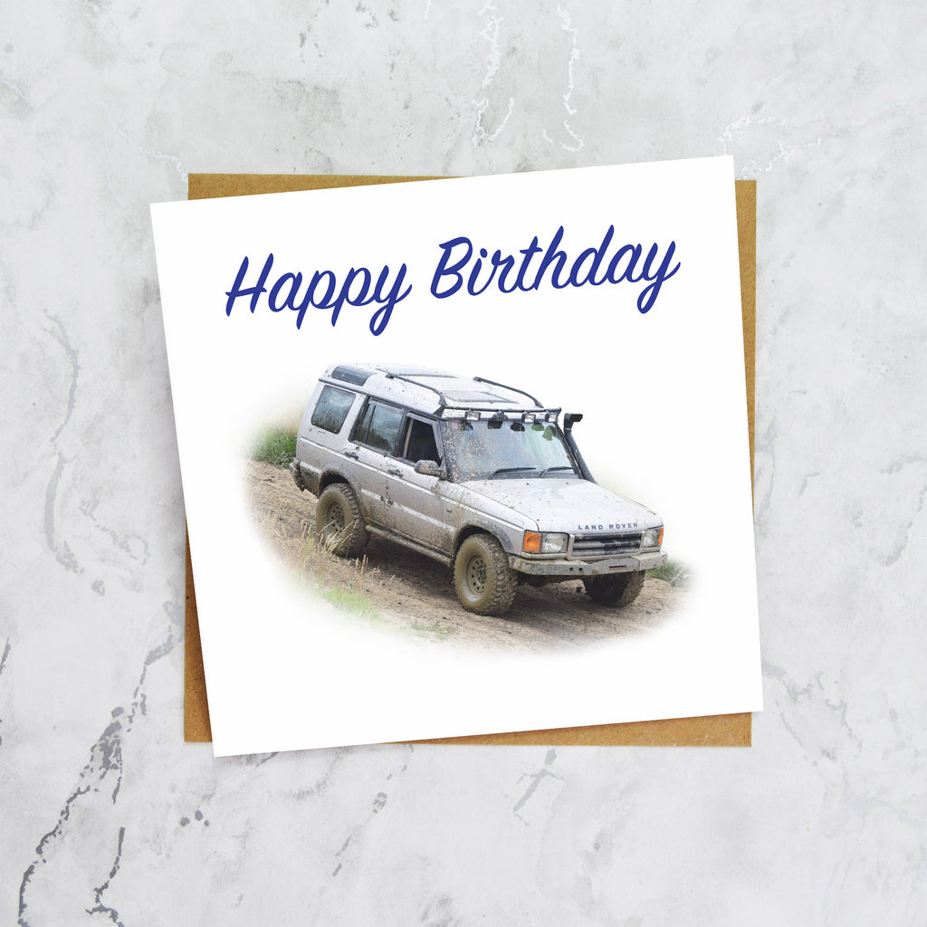 Land Rover Discovery Birthday Card, Personalised Off Road 4x4 Enthusiast Greeting Card For Him, Special Birthday (S00150) - Blank Inside - Sent To You (S00150)