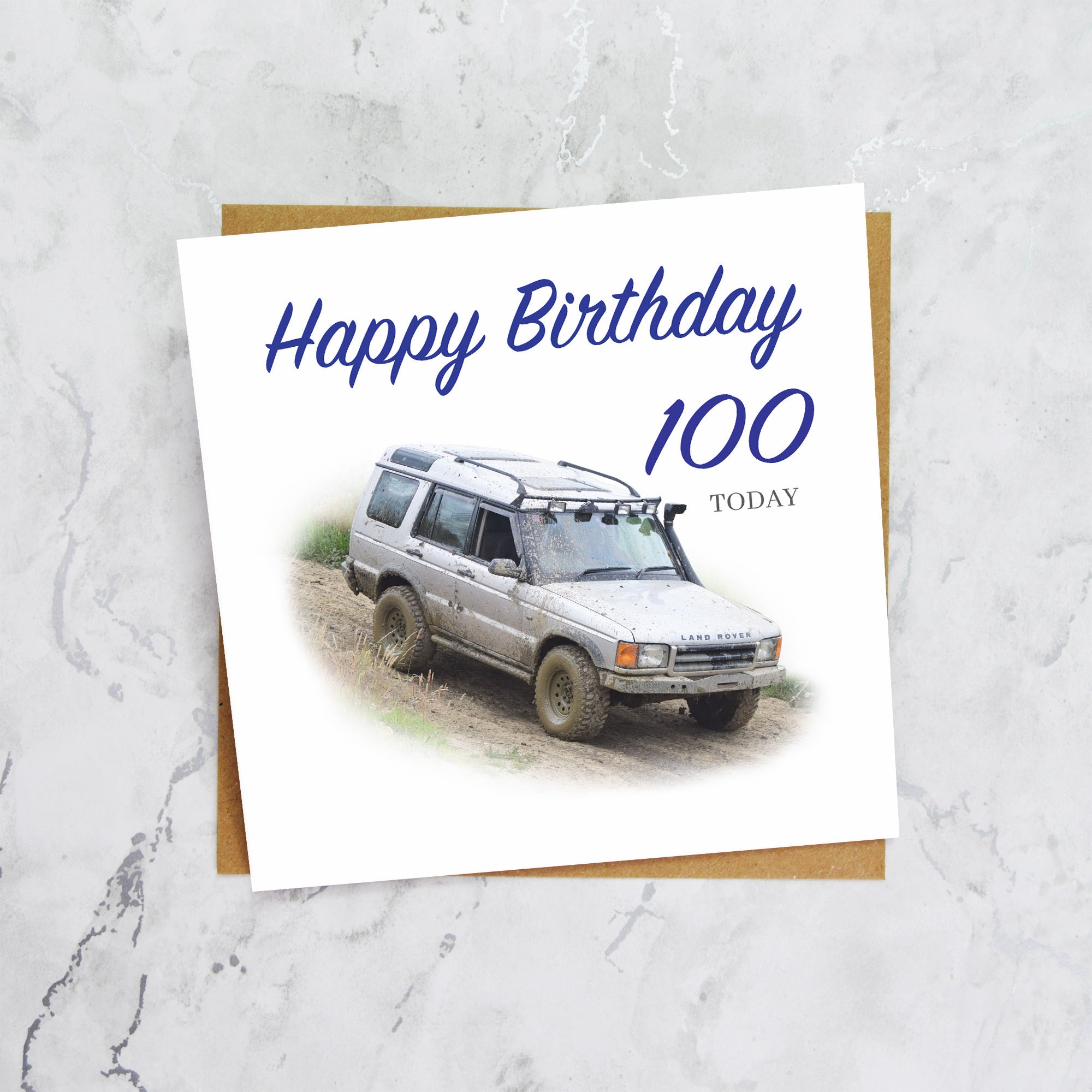 100th Birthday Card For Him, Land Rover Discovery Card, Off Road 4x4 Birthday Card, Age 100 Birthday (S00164) - Blank Inside - Sent To You (S00164)