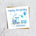 Birthday Card For Grandson, Train Birthday Card For Boys, Watercolour Steam Train Card, Kid's Birthday Card (S00165) - Blank Inside - Sent To You (S00165)