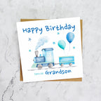 Birthday Card For Grandson, Train Birthday Card For Boys, Watercolour Steam Train Card, Kid's Birthday Card (S00165) - Blank Inside - Sent To You (S00165)