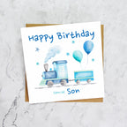Birthday Card For Son, Train Birthday Card For Boys, Watercolour Steam Train Card, Kid's Birthday Card (S00166) - Blank Inside - Sent To You (S00166)