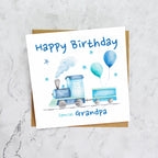 Birthday Card For Grandpa, Train Birthday Card For Boys, Watercolour Steam Train Card, Kid's Birthday Card (S00170) - Blank Inside - Sent To You (S00170)