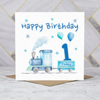 1st Birthday Card For Boy, Train Birthday Card Age 1, Steam Train First Birthday Card, Train Lover Card (S00173) - Blank Inside - Sent To You (S00173)