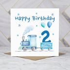 2nd Birthday Card For Boy, Train Birthday Card Age 2, Steam Train Second Birthday Card, Train Lover Card (S00174) - Blank Inside - Sent To You (S00174)