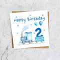 2nd Birthday Card For Boy, Train Birthday Card Age 2, Steam Train Second Birthday Card, Train Lover Card (S00174) - Blank Inside - Sent To You (S00174)