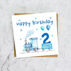 2nd Birthday Card For Boy, Train Birthday Card Age 2, Steam Train Second Birthday Card, Train Lover Card (S00174) - Blank Inside - Sent To You (S00174)