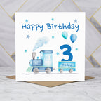 3rd Birthday Card For Boy, Train Birthday Card Age 3, Steam Train Third Birthday Card, Train Lover Card (S00175) - Blank Inside - Sent To You (S00175)