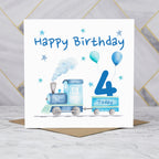 4th Birthday Card For Boy, Train Birthday Card Age 4, Steam Train Fourth Birthday Card, Train Lover Card (S00176) - Blank Inside - Sent To You (S00176)