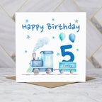 5th Birthday Card For Boy, Train Birthday Card Age 5, Steam Train Fifth Birthday Card, Train Lover Card (S00177) - Blank Inside - Sent To You (S00177)